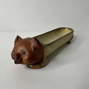 Vintage Ceramic Pig Planter Saucisson Pottery Dish Elongated Stoneware UCTCI
